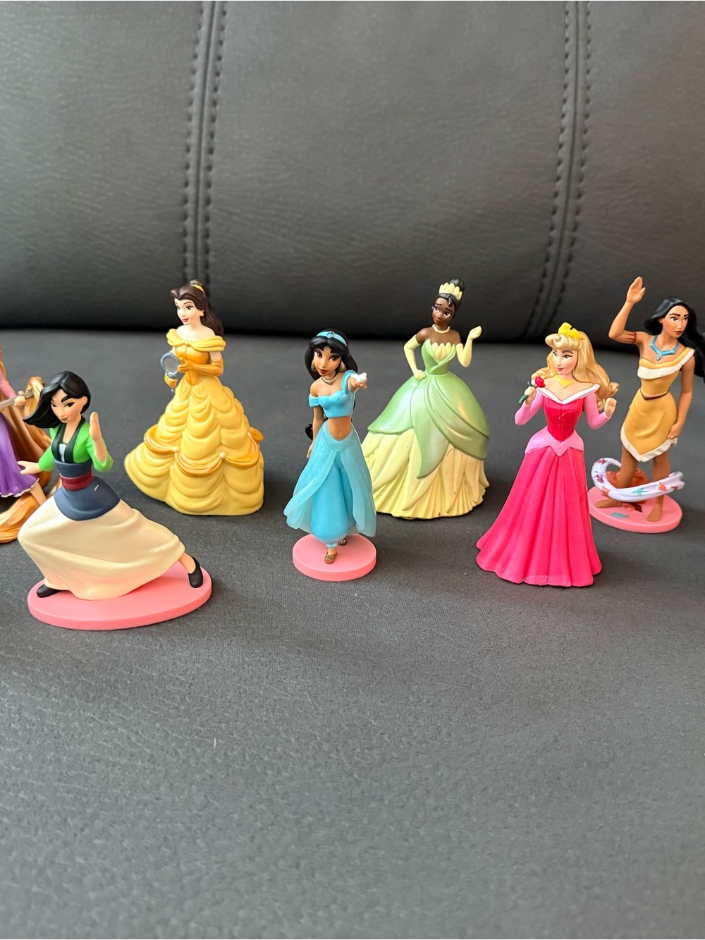 Disney Princess Mini Figurine Set - Blue, Yellow, Pink, Green